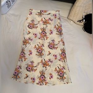 NWOT Urban Outfitters Silky Floral Midi Skirt